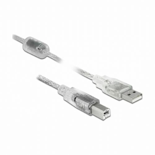 Delock Kabel USB A-B 3m dvojno oklopljen transparent s ferito Slike