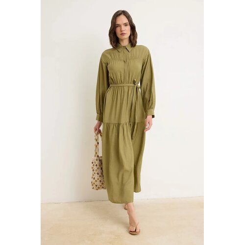 Trendyol Modest Ženska haljina Tctss26Eb00156, Kaki Slike