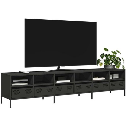 vidaXL TV ormarić crni 202x39x43,5 cm hladno valjani čelik Cijene