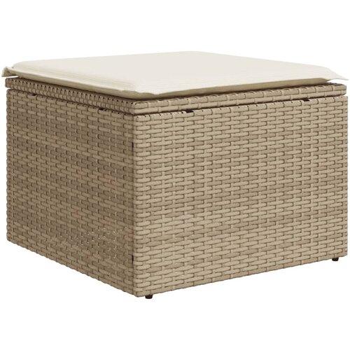  10-dijelni set vrtnih sofa s jastucima bež od poliratana 62 x 62 x 69 cm Slike