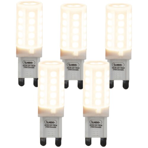 LUEDD Set 5 G9 zatemnjenih LED sijalk 3W 280 lm 2700K Cene