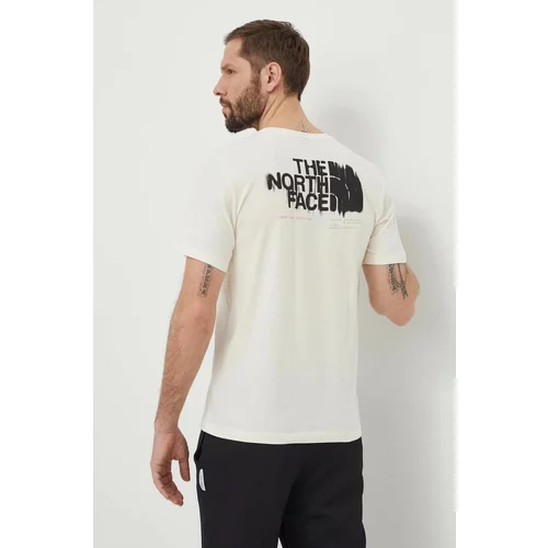 The North Face Bombažna kratka majica moška, bež barva, NF0A87EWQLI1