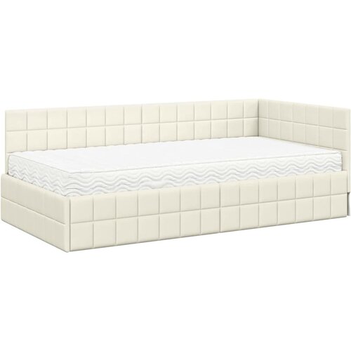  Kutni krevetni okvir s madracem 2 kom. Krema 90 x 190 cm Bar&amp;scaron;un Slike