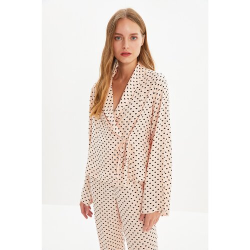 Trendyol Powder Polka Dot Woven Viscose Pajamas Set Slike