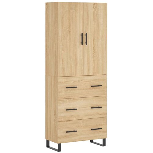 vidaXL Visoka komoda sonoma hrast 69,5x34x180 cm inženirski les, (20805924) Cene