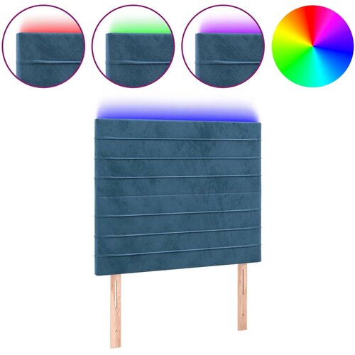 Maison Chic led posteljno vzglavje - vzglavna omarica - nočna omarica temno modro 80x5x118/128 cm žamet, (21707901) Cene