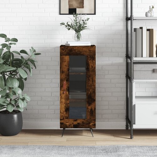 VidaXL Komoda dimljeni hrast 34,5x34x90 cm inženirski les Slike