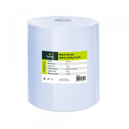  Ubrus industrijski za brisanje VERDE PRO 5000g, 1000 list. 33x38, plavi Slike
