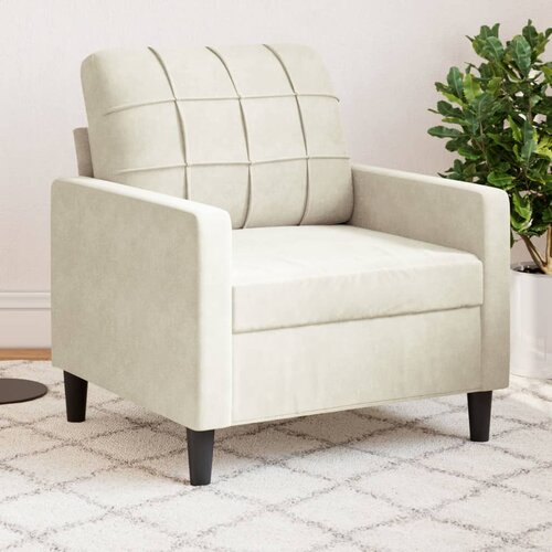 The Living Store Fotelj krem 60 cm žamet - Enosed, (21495129) Slike