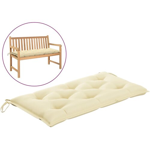 vidaXL Jastuk za vrtnu klupu krem bijeli 100 x 50 x 7 cm od tkanine Cijene