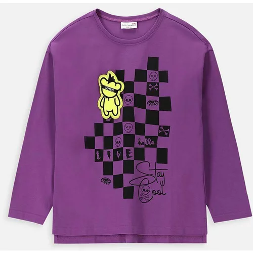 Coccodrillo Otroška dolga majica vijolična barva