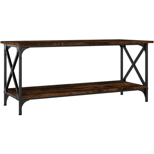 Maison Chic Klubska mizica - kavna mizica - Nizka mizica dimljen hrast 100x45x45 cm inžen. les in železo, (21752332) Slike