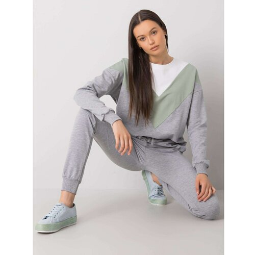 Fashion Hunters Women's two-piece set in gray and pistachio Slike