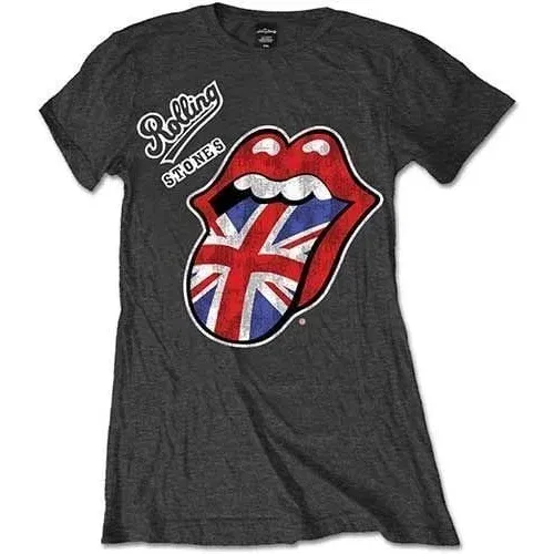 The Rolling Stones Majica Vintage British Tongue Ženske Charcoal Grey L