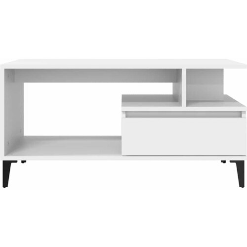  Stolić za kavu bijeli 90 x 49 x 45 cm od konstruiranog drva Bijela Slike