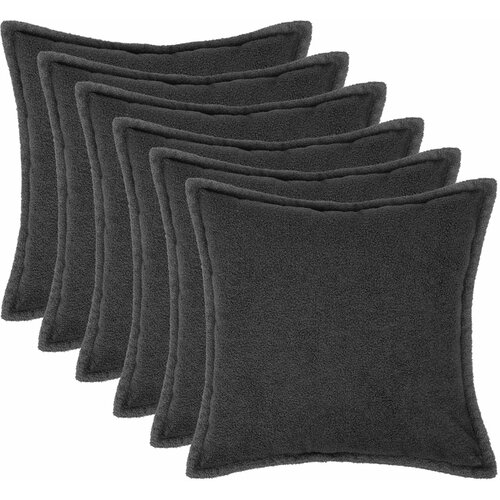  Presvlaka za jastuk 6 pcs HOUTEN Tamnosiva 50 x 50 cm Bouclé Cene