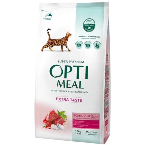 Optimeal Suva hrana za mačke, Teletina, 1.5kg Slike