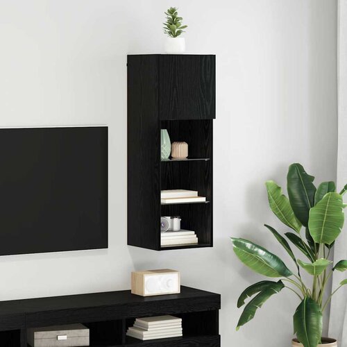 vidaXL TV ormar za montažu na zid Zidne Crni hrast 30,5 x 30 x 90 cm Cijene