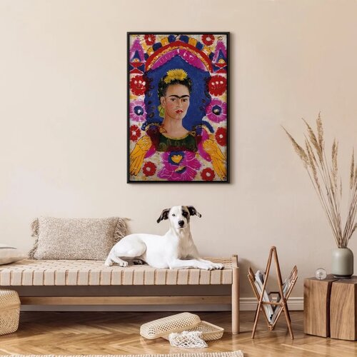  Slika - Frida Kahlo &amp;ndash; The Frame (Self-Portrait) 40x60 U crnom drvenom okviru Slike