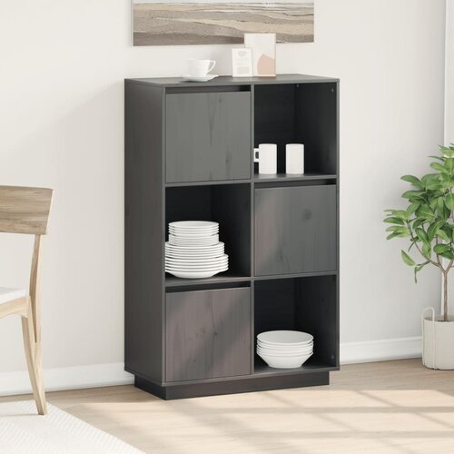 Furnova Visoka omara siva 74x35x117 cm trdna borovina, (21954944) Slike