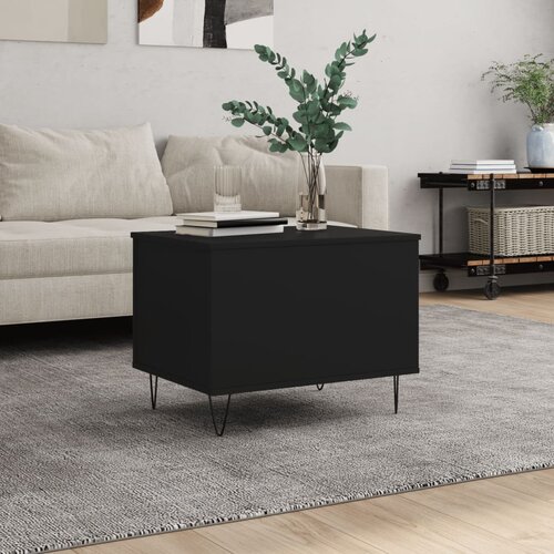 VidaXL Klubska mizica črna 60x44,5x45 cm inženirski les Slike