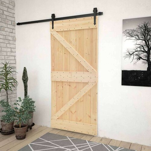  Vrata NARVIK Naravna 90 x 210 cm Masiven borov les, (5000215333) Cene