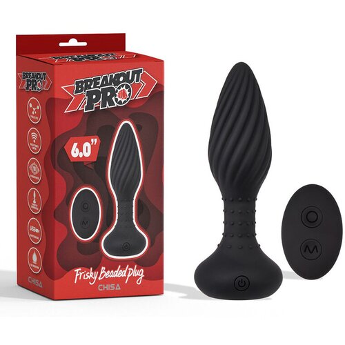 Butt plug Frisky Beaded, 15.2cm, Crni Slike