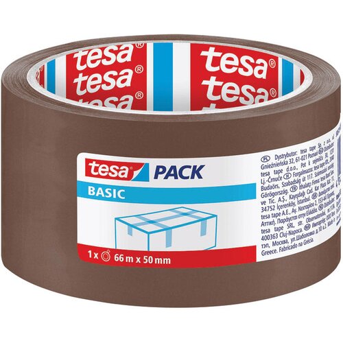 Traka ljepljiva 50mm/66m akrilna hot melt basic tesa 58571 smeđa Slike
