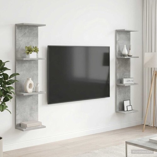 Polica na zidu 2 kom. Betonska siva 25 x 15 x 100 cm Cijene