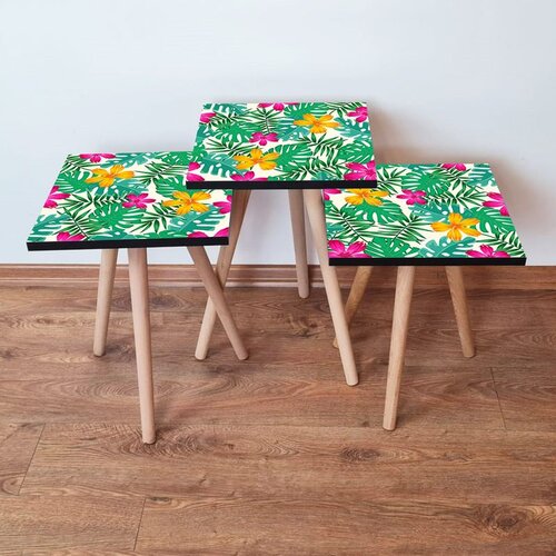 Hanah home 3Shp206 - multicolor multicolor nesting table (3 pieces) Cene
