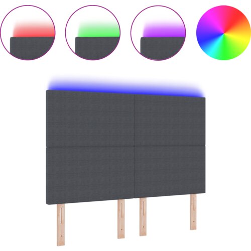  LED Naslonjač Tamno Siva 72 cm Kordura Tkanina Slike