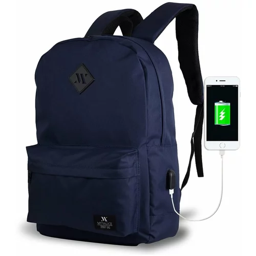 Myvalice Tamnoplavi ruksak s USB priključkom My Valice SPECTA Smart Bag
