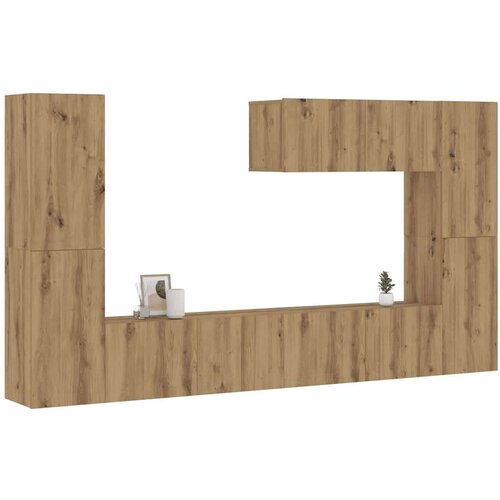  7 kosi stenske TV omarice Artisan Oak Engineered Wood, (21703642) Slike