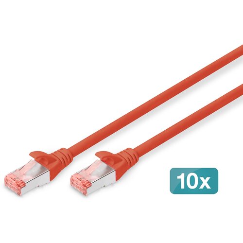 Digitus DK-1644-050-R-10 RJ45 omrežni kabel CAT6 S/FTP 5 m siva za&scaron;čita iz folije, skupna za&scaron;čita, za&scaron;čiten, brez halogena, Simplex, dvojno oklopljen,, (20416712) Cene