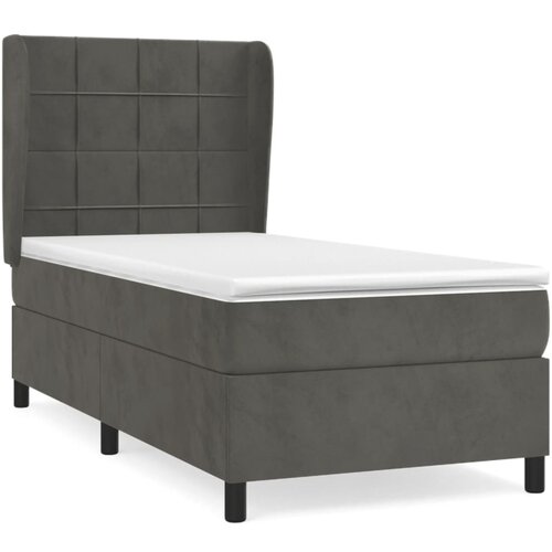 Maison Chic Box spring postelja - Vzmetna postelja z vzmetnico temno siva 80x200 cm žamet SL7825, (21907442) Cene