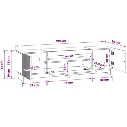  LED TV kabinet Hrast sonoma Konstruirano drvo Slike