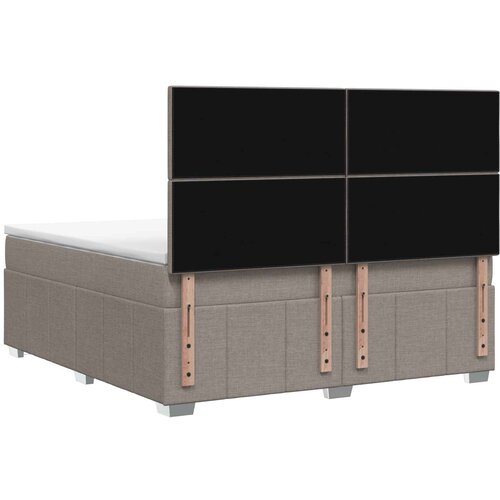  LED okvir za krevet s madracem Sivosmeđa 140 x 200 cm Tkanina Slike