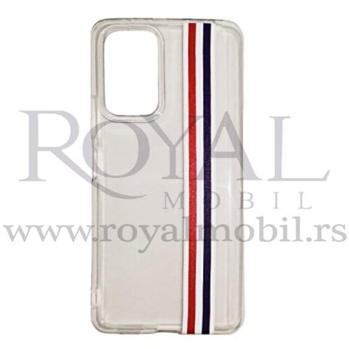  silikonska futrola clear clein za realme C25 teget-crvena Slike
