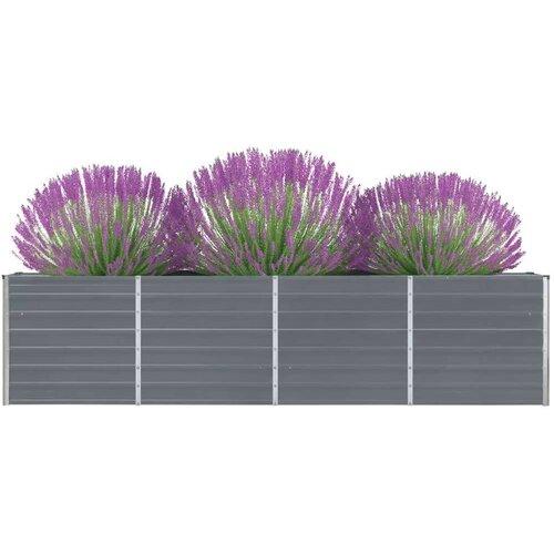 vidaXL Povišena vrtna gredica 320 x 40 x 77 cm pocinčani čelik siva Cijene