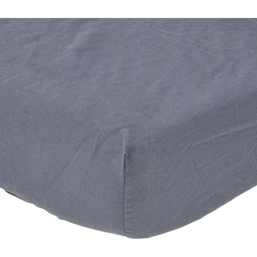 HOMESCAPES dark grey linen fitted sheet, 140x200 cm, (20747739) Cene