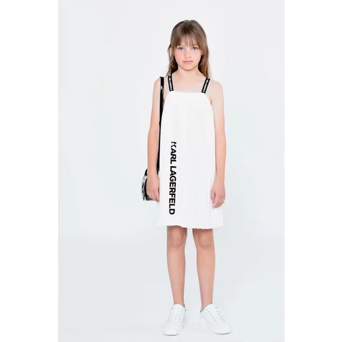 Karl Lagerfeld Dječja haljina boja: bijela, mini, oversize