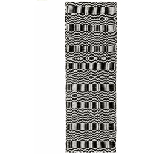 Asiatic Carpets Črna volnena preproga 66x200 cm Sloan –