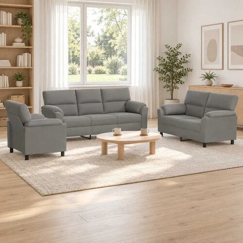  Set sofe 3 pcs Svjetlosiva Bar&scaron;un - Svjetlosiva 1-sjedalo + 2-sjedalo (140 cm) + 3-sjedalo Cijene
