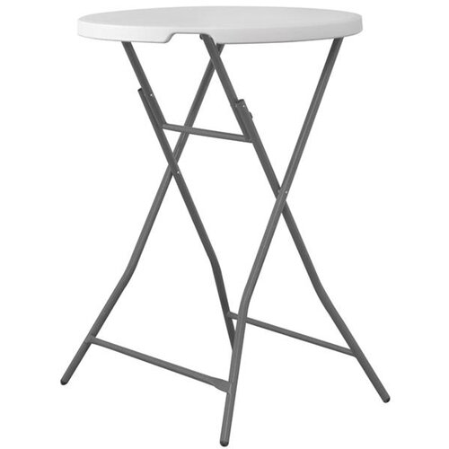Hendi zložljiva barska gostinska miza, bela, okrogla, premer. 80 cm do 80 kg - 810958, (21098135) Slike