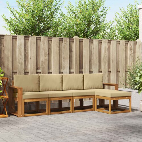  Set vanjskih sofa 5 kom. Prirodna i bež Smeđa 257 x 63 x 73 cm Cene