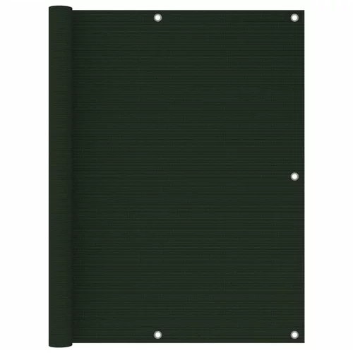 vidaXL Balkonsko platno temno zeleno 120x300 cm HDPE