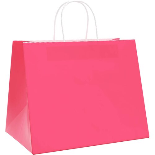  Papirnate vrećice 250 kom s ručkama ružičaste 32x22x24 cm Slike