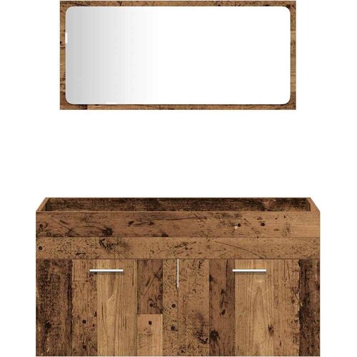  3-dijelni set kupaonskog namje&amp;scaron;taja od starog drveta Smeđa 90 x 38.5 x 46 cm Slike