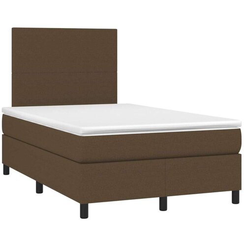 VidaXL Krevet box spring s madracem tamnosmeđi 120 x 190 cm od tkanine Slike