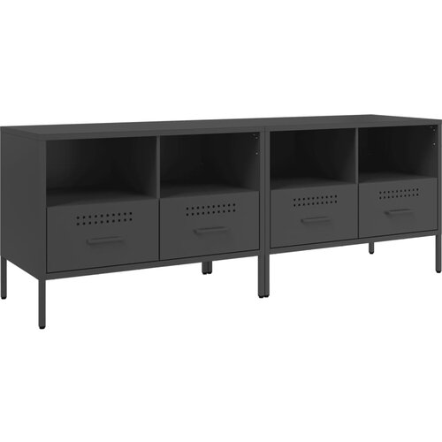 vidaXL TV omarica 2 kosa črna 68x39x50,5 cm valjano jeklo, (21289347) Cene